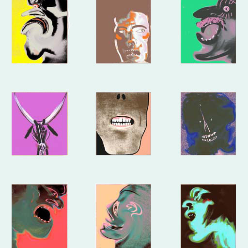 art, portraits, horror, expressionism, painting