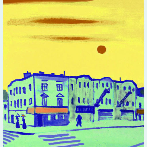 art, cityscape, painting, brooklyn ny