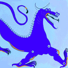 art, postmodern art, blue dragon